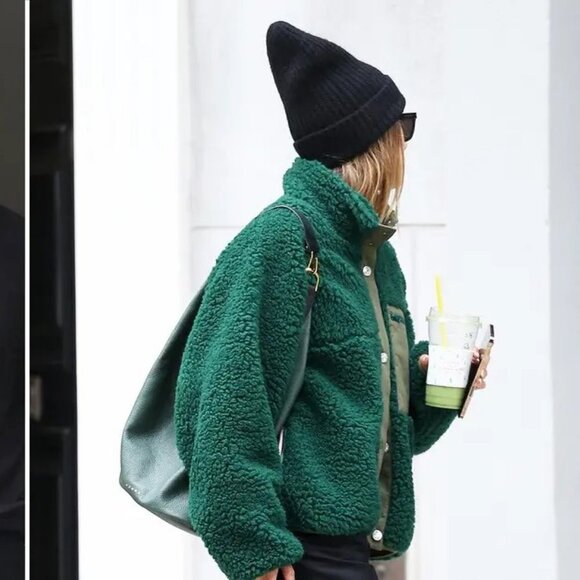 Sandy Liang Jansport Green Fleece Jacket Medium - Picture 8 of 8